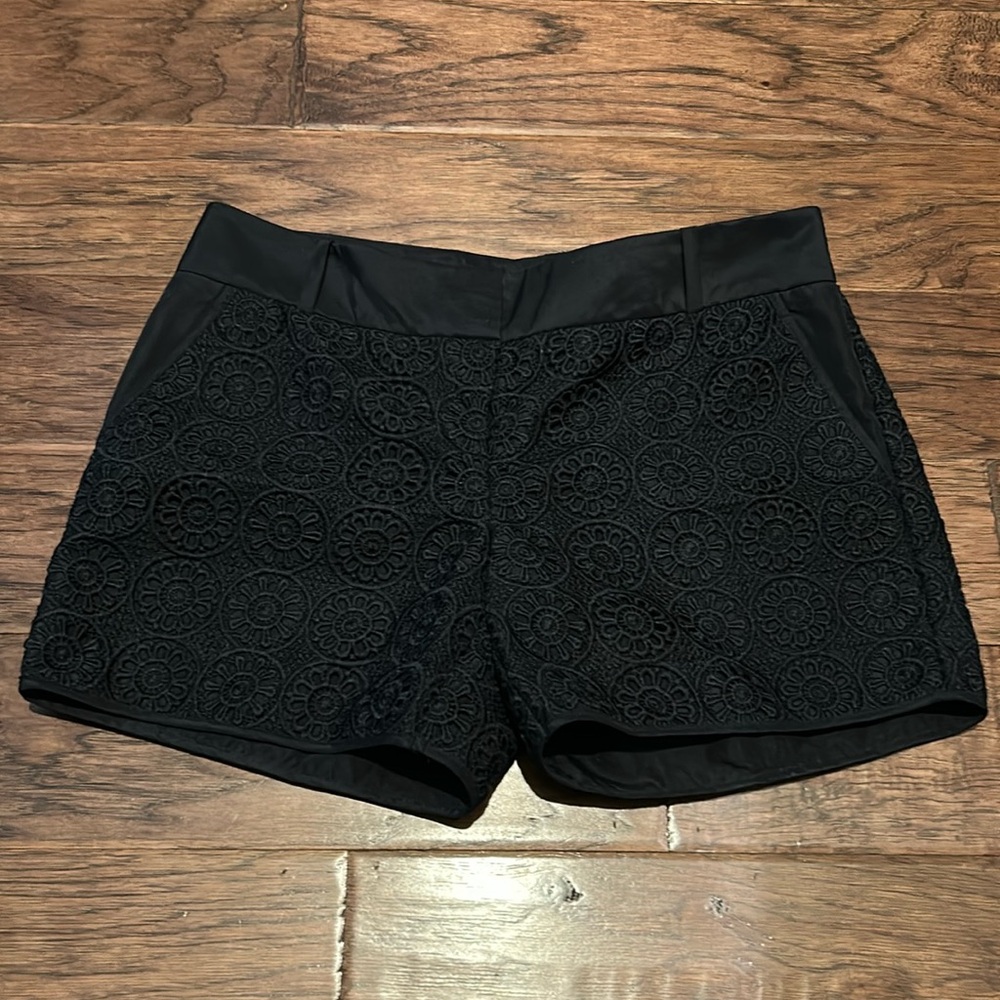 Navy lace detailed shorts